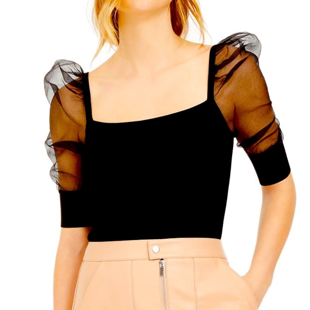 BAR111 PUFFED SLEEVE ILLUSION TOP CREATED FOR MACYS!❤️